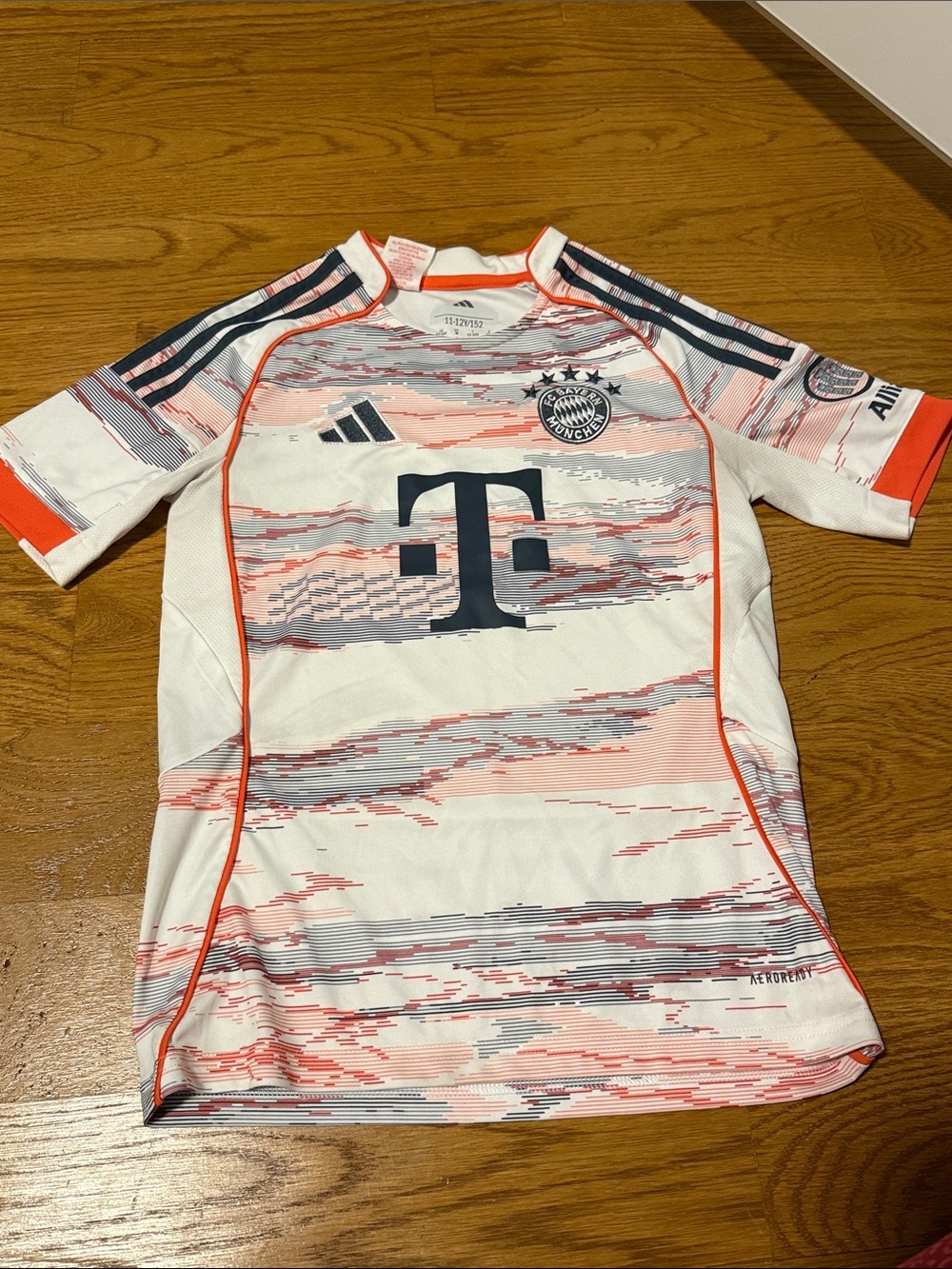 Kids FC Bayern Soccer Jersey - White & Orange